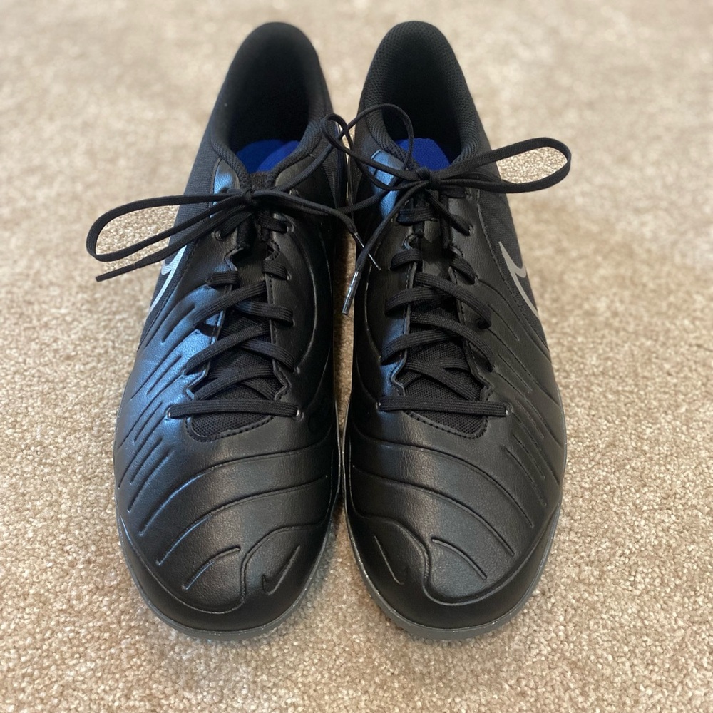 Nike Tiempo black and blue  soccer turf Shoes with matte finish NWOB